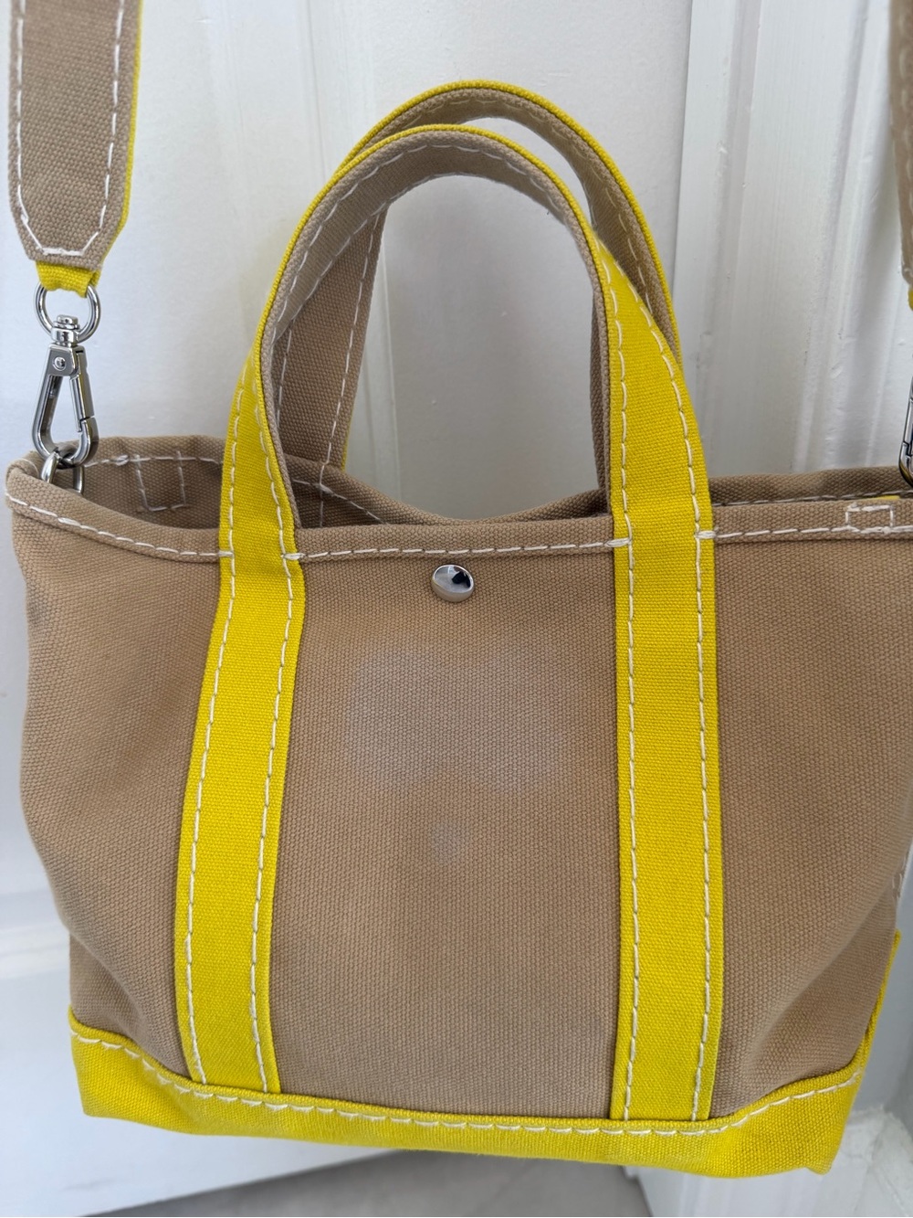 Merci - Candide shopping bag in canvas - Yellow Small with Keychain - Picture 5 of 8